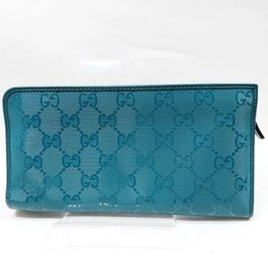 Gucci Turquoise Embossed Long Wallet